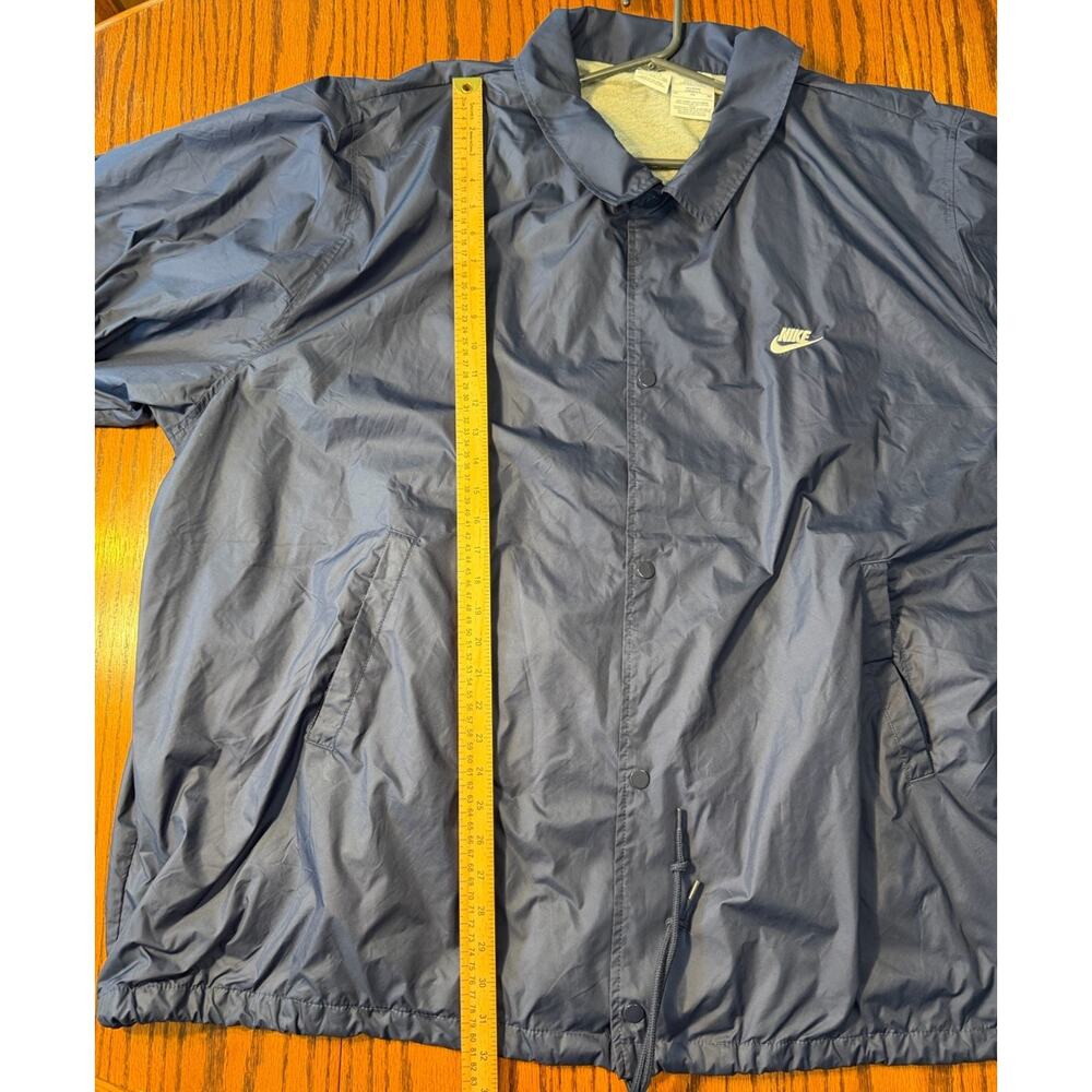 Men's Nike Big & Tall Navy Blue Club Coaches Jacket Size 4XL-Tall Classic Snap - Picture 2 of 7